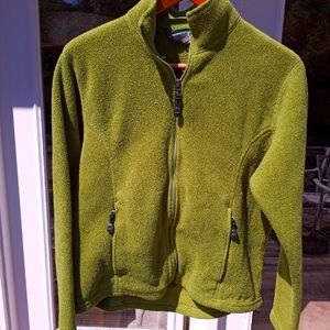 L.L. Bean Olive Green Fleece Jacket Size Medium
